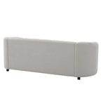 Modern Curved Chenille Sofa Couch with Sturdy Wood Frame – Cream