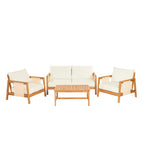 4-Piece Sofa Set with Cushions – Outdoor Loveseat & Coffee Table Set