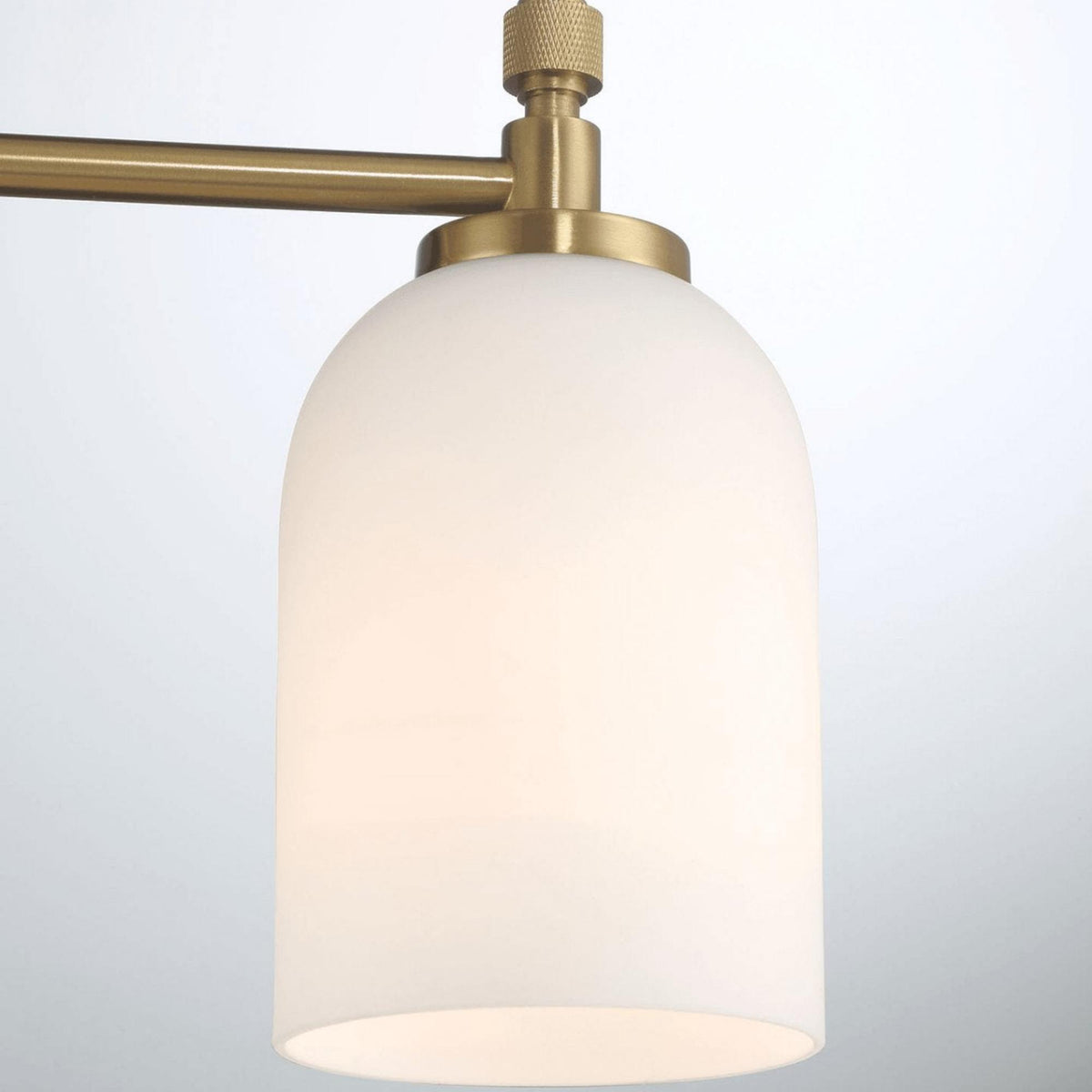 3-Light Vanity Wall Light with Frosted Glass Shades - Black / Gold / White