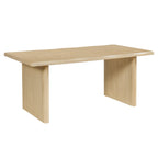 5-Piece Indoor Dining Set with Fluted Wood Table - Green Boucle