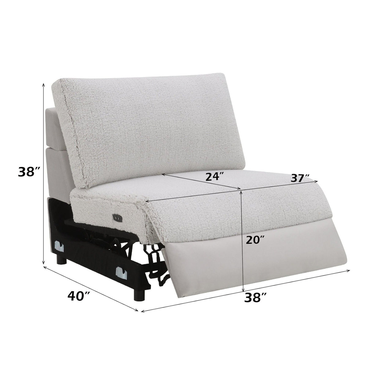 Modular Power Recliner Sectional with Cup Holders and Wireless Charging - Gray