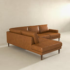 L-Shaped Sectional Sofa with Modern Design - Light Brown