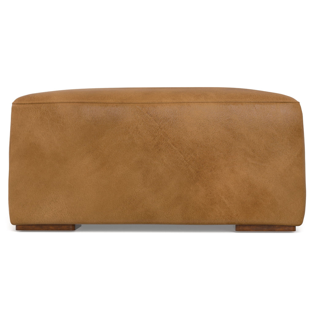 Light Brown Versatile Design Upholstered Ottoman with Medium Firm Cushion - Rex