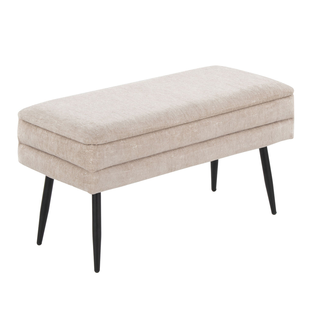 Contemporary Storage Bench with Removable Lid - Light Brown or Dark Brown