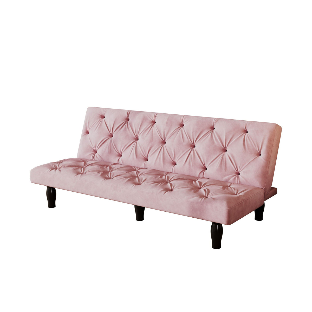 Sofa Bed With Adjustable Backrest with Premium Fabric – Black or Pink