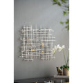 Iron Wall Decor with Geometric Design - White / Gold