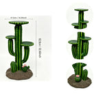 32'' Resin Saguaro Cactus Plant Stand with Three Display Shelves - Green
