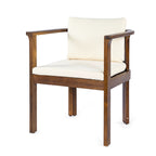 Outdoor Dining Chair Set of 4 with Curved Acacia Wood Arms