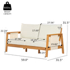 4-Piece Sofa Set with Cushions – Outdoor Loveseat & Coffee Table Set