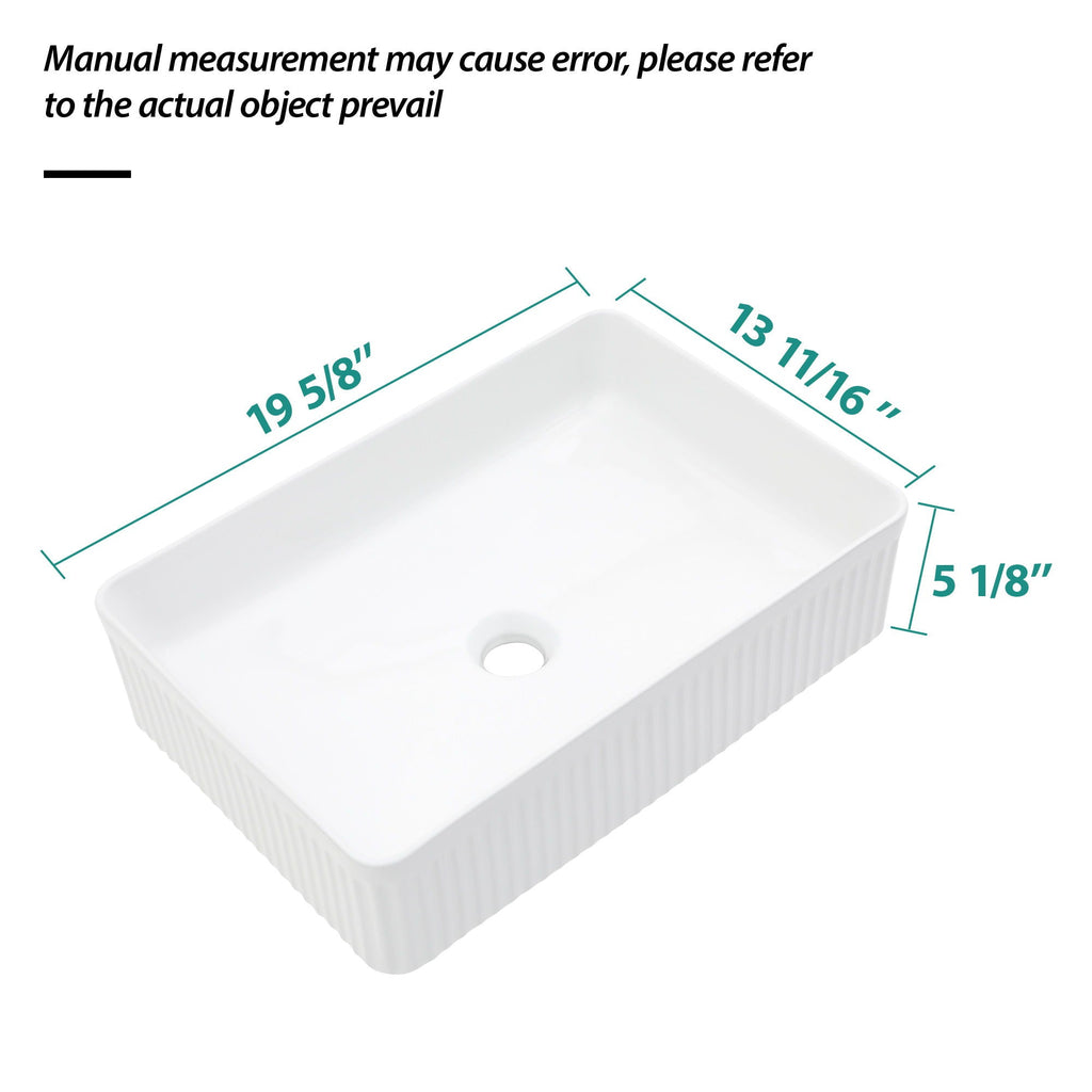 Modern Ceramic Vessel Bathroom Sink with Stain Resistance - White