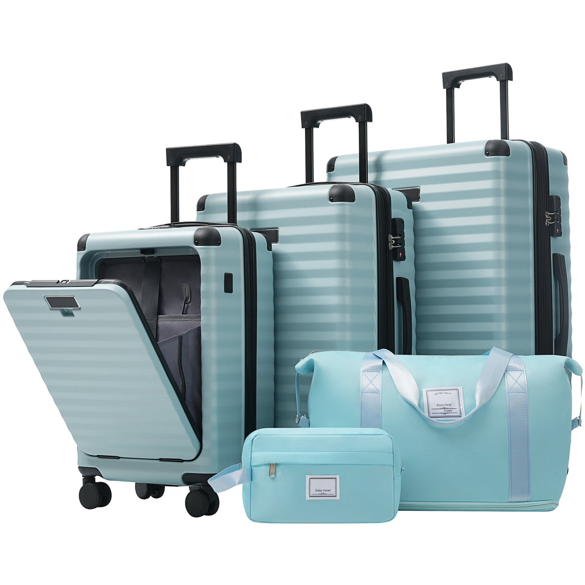 Deluxe 5-Piece Hard-Side Luggage Set with USB and TSA Locks - Multiple Colors