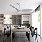52" Indoor Ceiling Fan Without Light with 6-Speed DC Motor and Remote - White
