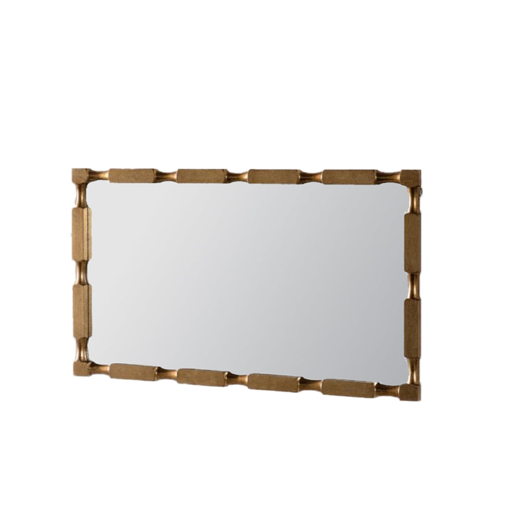 Gold Bamboo-Style Rectangular Wall Mirror