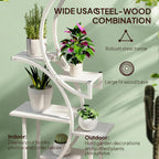 White S-Shaped Plant Stand with 8 Tiers - White