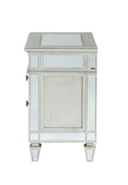 Mirrored Nightstand with Felt-Lined Drawer - Silver