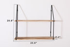 Light Brown 5-Tier Wall Shelves with Decorative Hanging Display - Light Brown