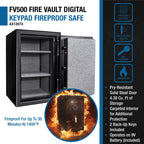 Fireproof Protection Safe Vault with Advanced Locking Mechanism - Black