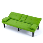 Foldable Sofa Bed with Cup Holder and Solid Wood Frame - Multiple Colors