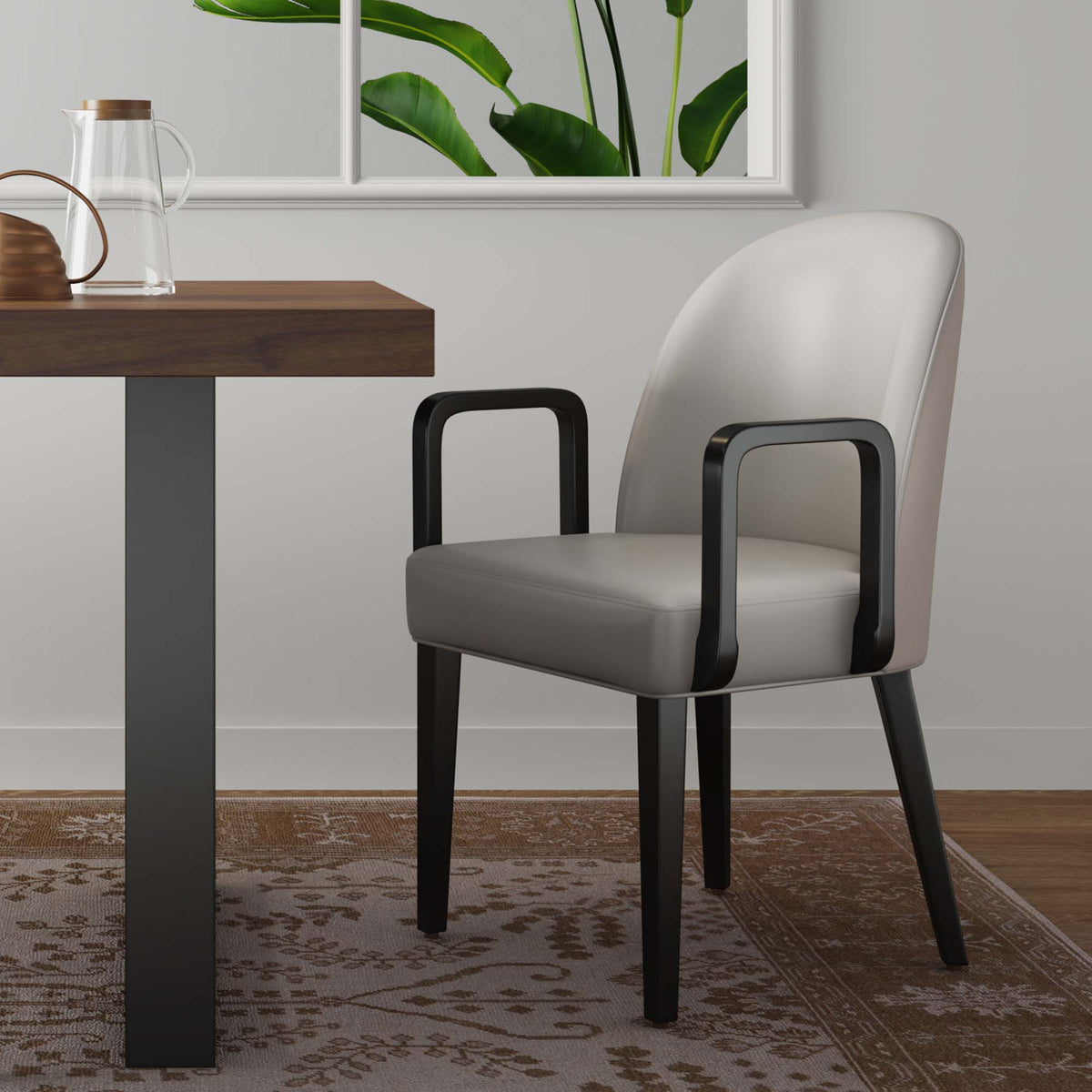 Upholstered Armchair with Solid Beech Wood Frame - Blue or Gray