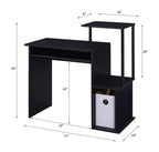 Rectangular Computer Desk with Keyboard Tray - Metal & Veneer Finish