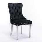Contemporary Upholstered Dining Chair Set with Nailhead Trim - Multiple Colors