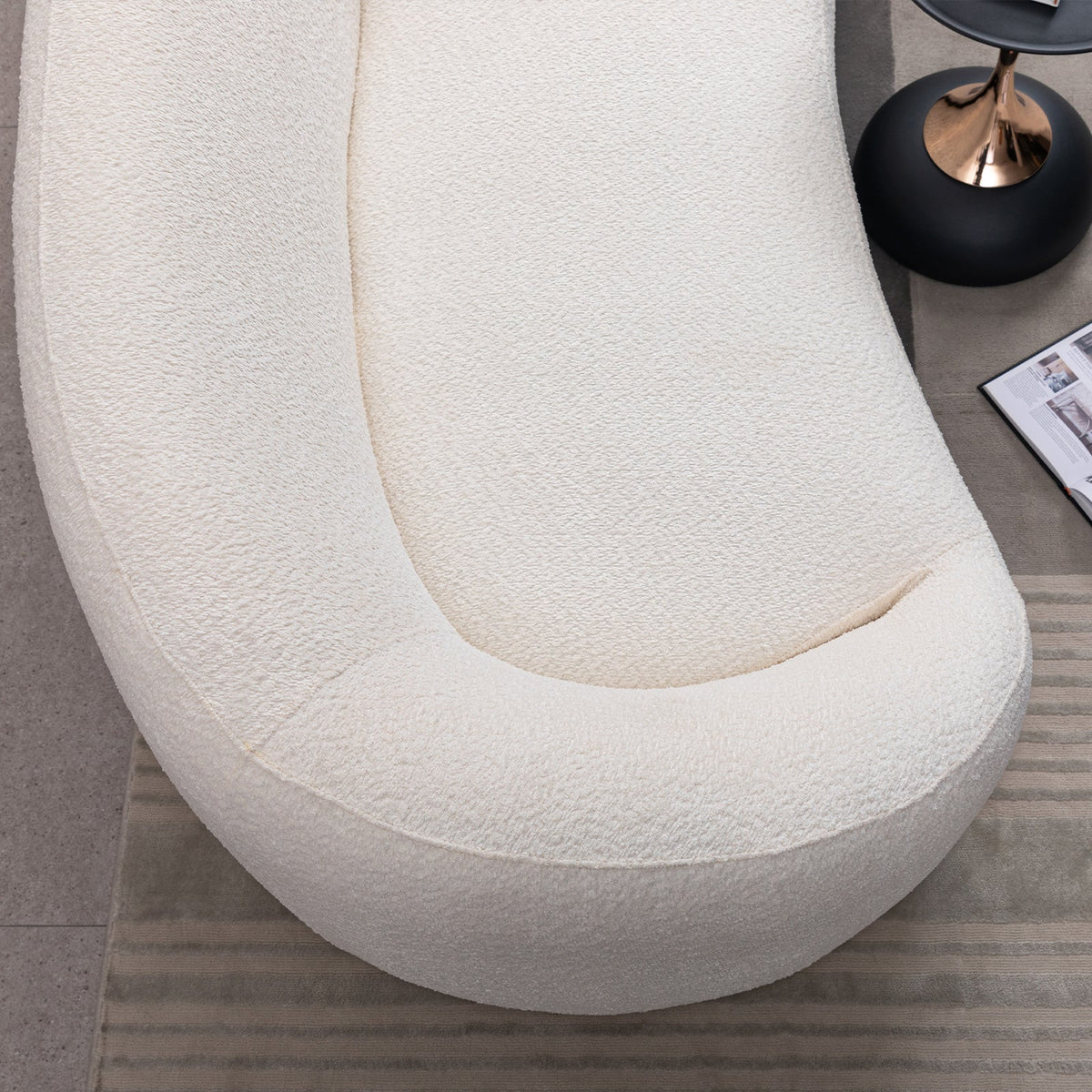 Minimalist Curved Sofa, 3 Seater