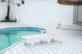 HDPE Outdoor Chaise Lounge Chair with Adjustable Backrest - Wood Texture
