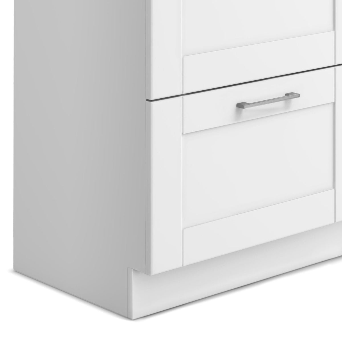 Wide Laundry Cabinet with Faucet and Deep Stainless Steel Sink - White