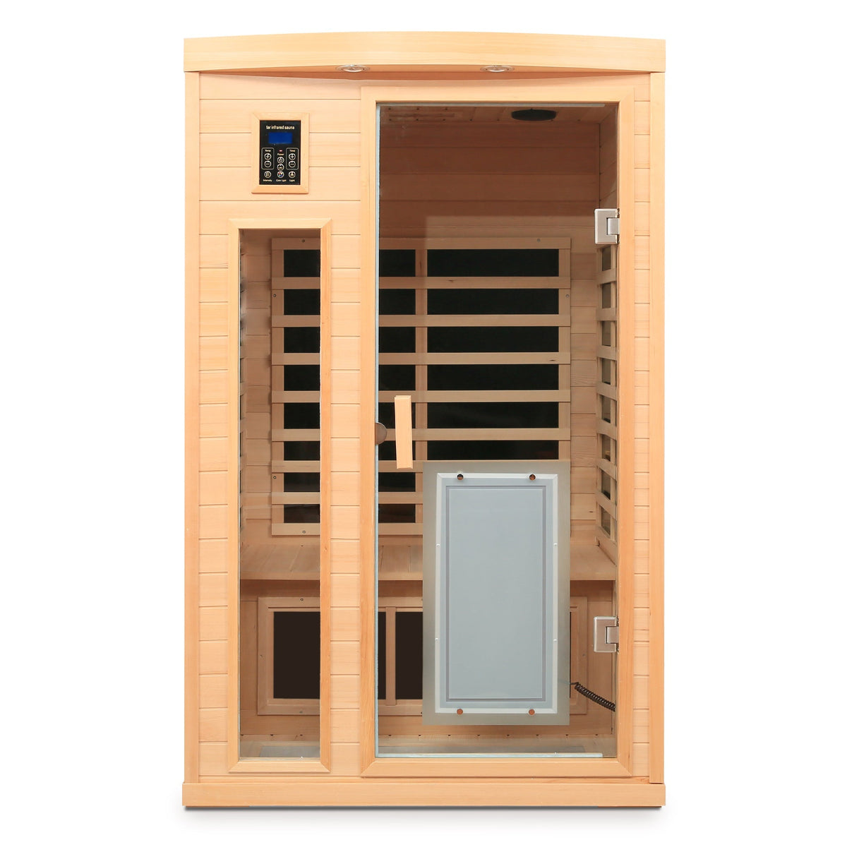 Low EMF Hemlock Wood Two Person Infrared Sauna Room with Touch Control and Glass Door