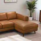 Light Brown Sectional Sofa with Removable Cushions - Left or Right Arm Facing