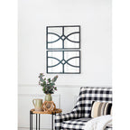 Rectangular Wooden Wall Mirror with Antique Frame, Set of 2 - Black or White