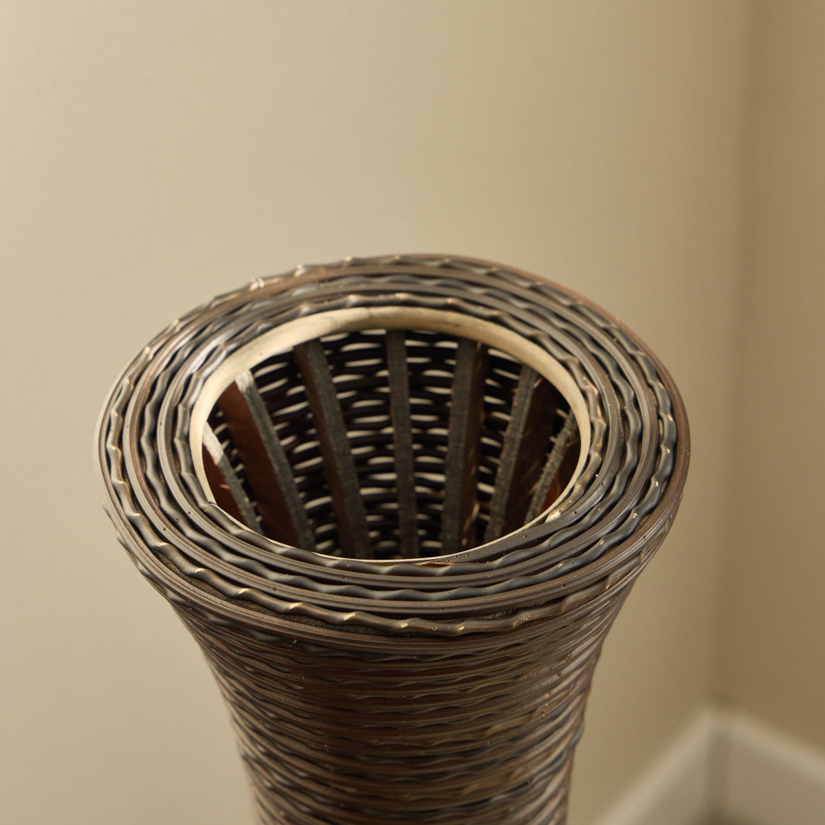 Tall Designer Floor Vase with Elegant 2 Tone - White or Dark Brown