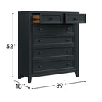 6 Drawer Chest with Smooth Slides - Black or White