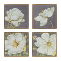 Botanical Wall Art Prints with Premium Frames - Gray (Set of 4)