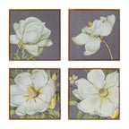Botanical Wall Art Prints with Premium Frames - Gray (Set of 4)