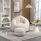High Pressure Foam Bean Bag Sofa Chair with Footrest – Multiple Colors