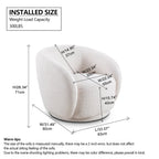 Luxury Modern Sofa Couch with Boucle Fabric - White/Beige