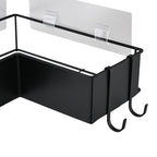 Adhesive Corner Shower Caddy 2-Pack with Hooks - Stainless Steel