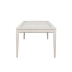 Expandable Dining Table with Metal Inlay - Vanilla White
