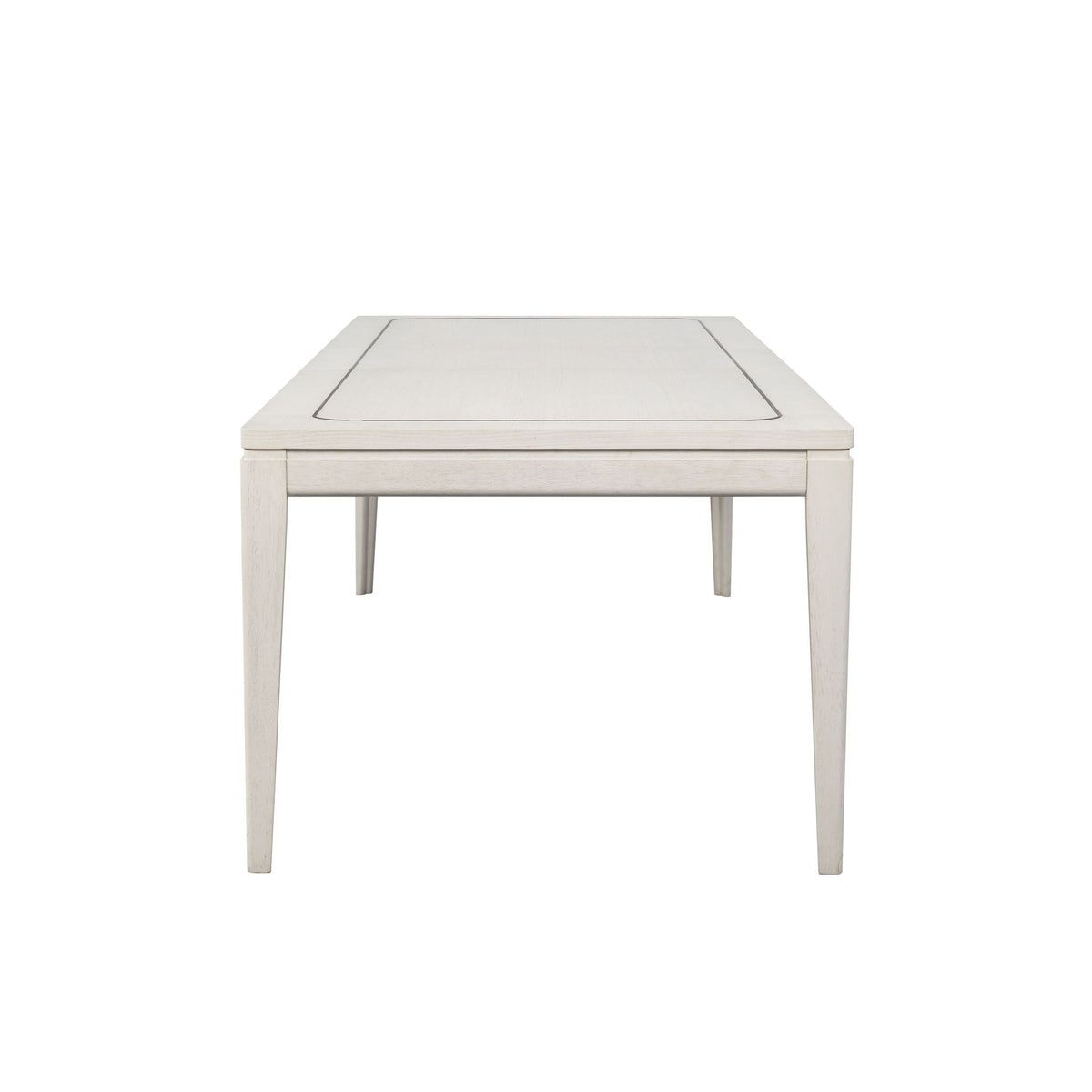 Expandable Dining Table with Metal Inlay - Vanilla White