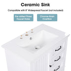 30" Bathroom Vanity with Sink and Soft-Close Drawers - White or Black