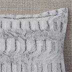 Twin/Twin XL Faux Fur Comforter Mini Set with Hypoallergenic Fill - Grey