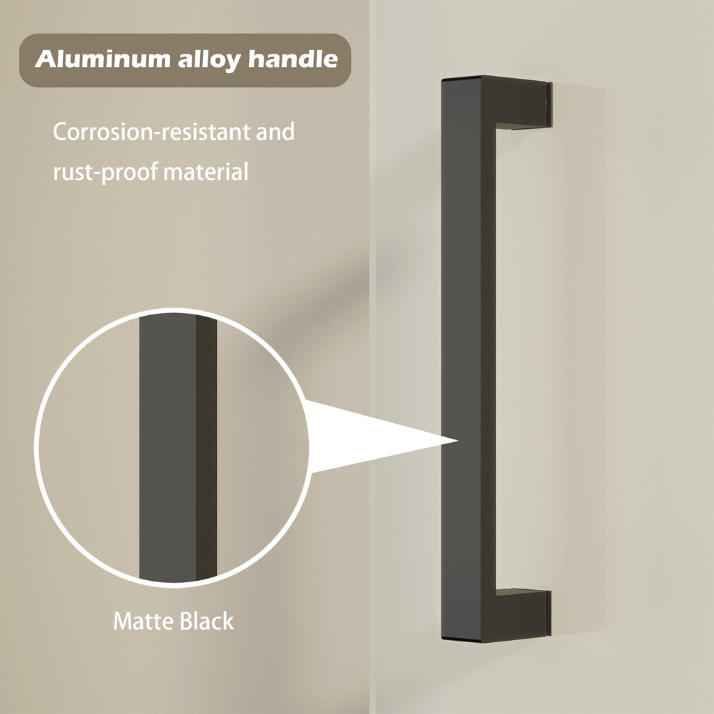 Frameless Pivot Shower Door with Clear Tempered Glass - Matte Black