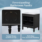 Double Sink Bathroom Vanity Set with Wall Mount Mirror Cabinet