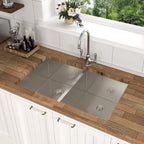 Modern Double Bowl Undermount Sink with 10" Deep Basins - Gray