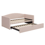 Upholstered Daybed With Pop Up Trundle Sofa Bed - Space Saving, Durable Frame - Gray or Pink