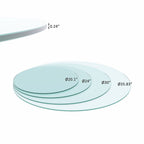 20" Round Tempered Glass Table Top with Flat Polished Edge - Transparent