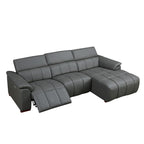 Modern Wall-Hugger Reclining Sofa with Electric Control - Genuine Leather