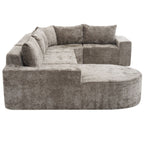 Modular Cloud Sectional Sofa Set with Deep Seating - Choose Beige, Dark Gray, or Dark Brown