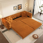 Convertible 3-in-1 Sleeper Sofa Set with Movable Ottoman - Multiple Colors